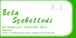 bela szebelledi business card