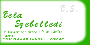 bela szebelledi business card